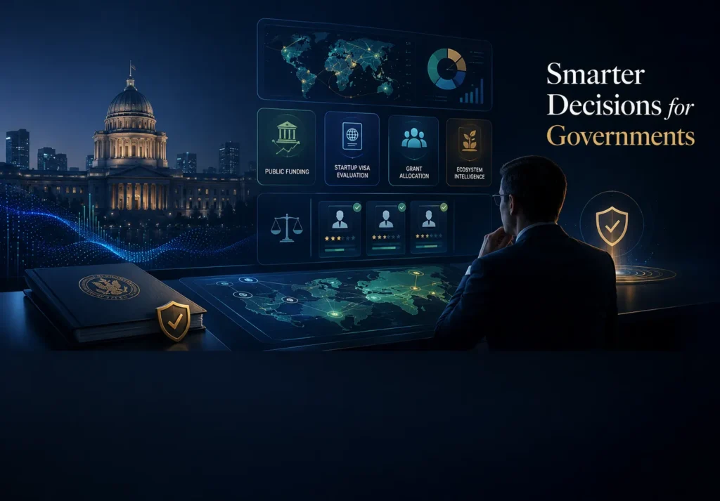 Visual dashboard for smarter government decision-making regarding public funds and startup visa programmes.