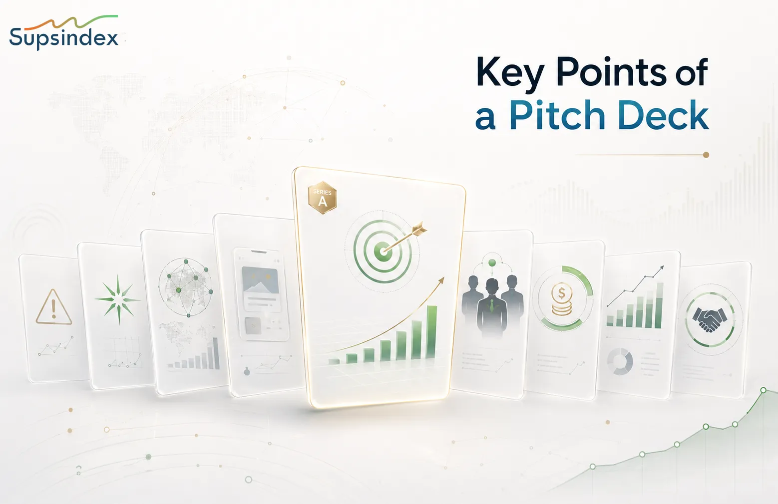 An infographic outlining the key points of a pitch deck required for Series A funding.