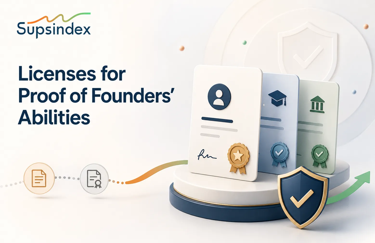 Visualizing the evolution of academic and technical licenses for proof of founders abilities.