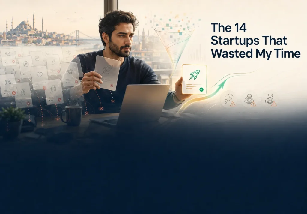 A startup facilitator overcoming the sunk cost fallacy by filtering out 14 time-wasting startups to find one winner.