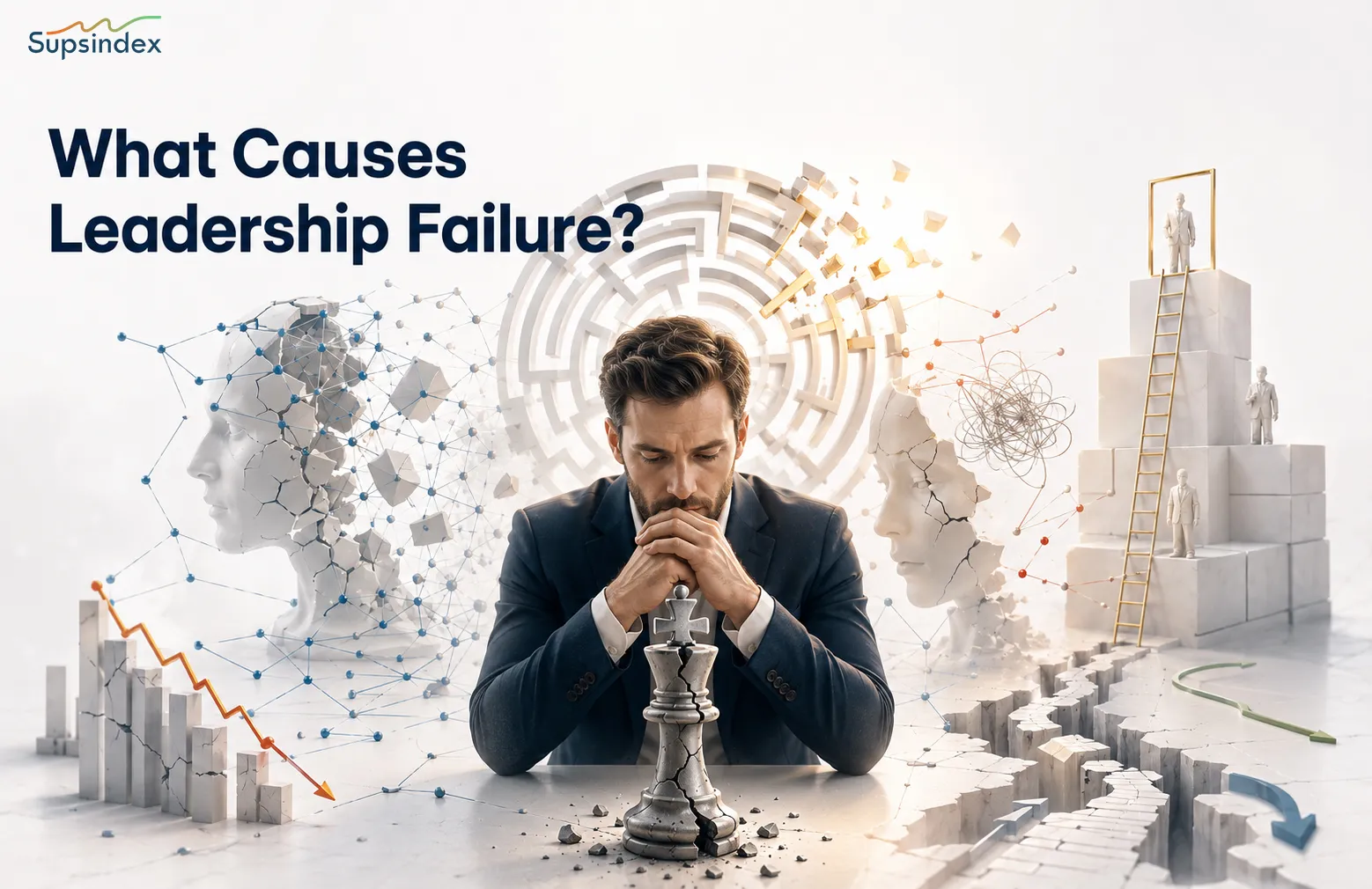 Infographic explaining what causes leadership failure in the modern startup ecosystem.