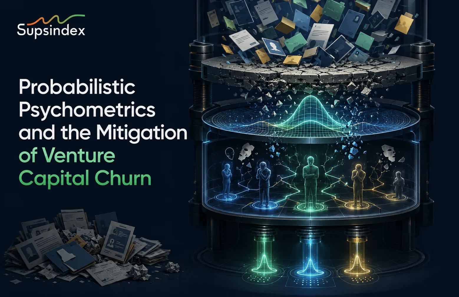 A data model illustrating probabilistic psychometrics and the mitigation of venture capital churn.